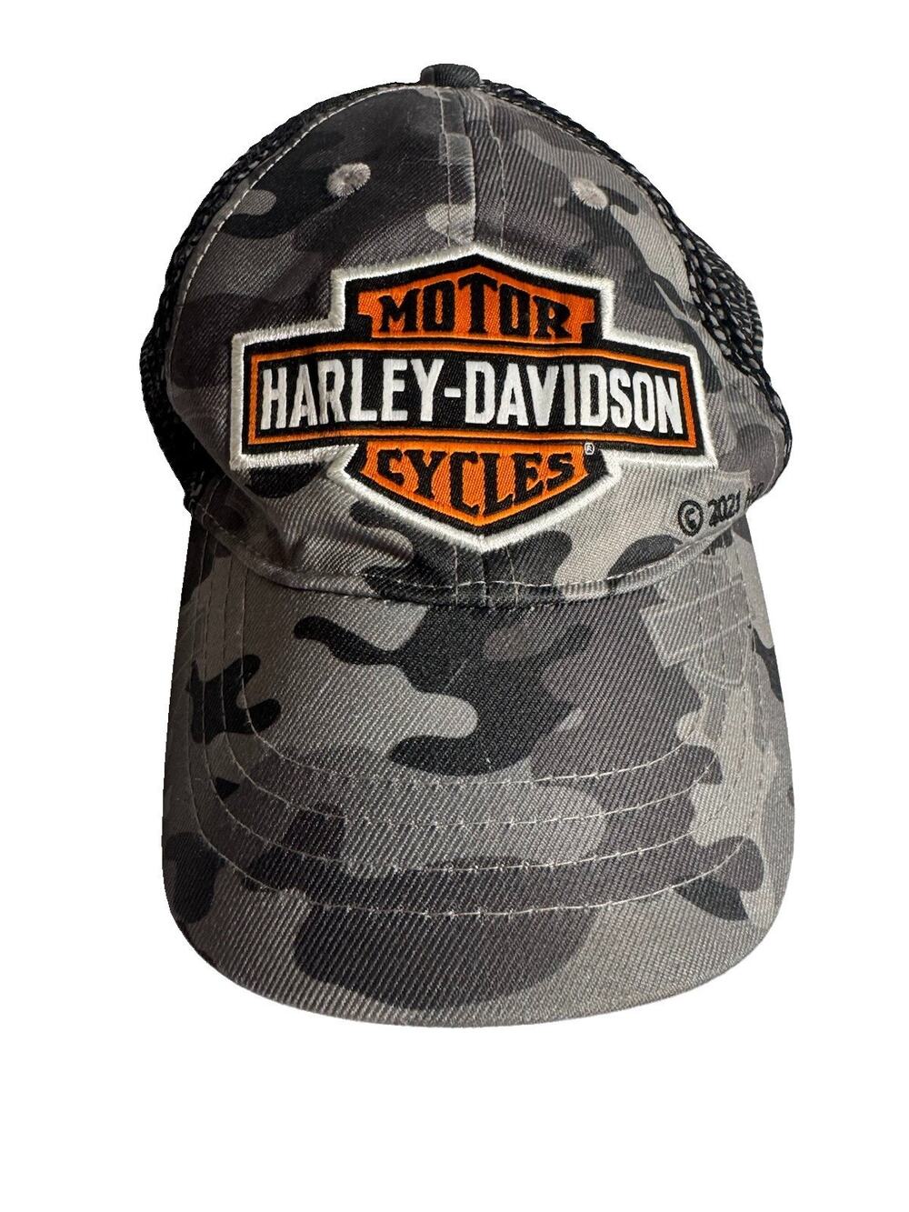 Harley-Davidson Toddler 2-4T Camo Mesh Trucker Hat Gray Black Logo Cap